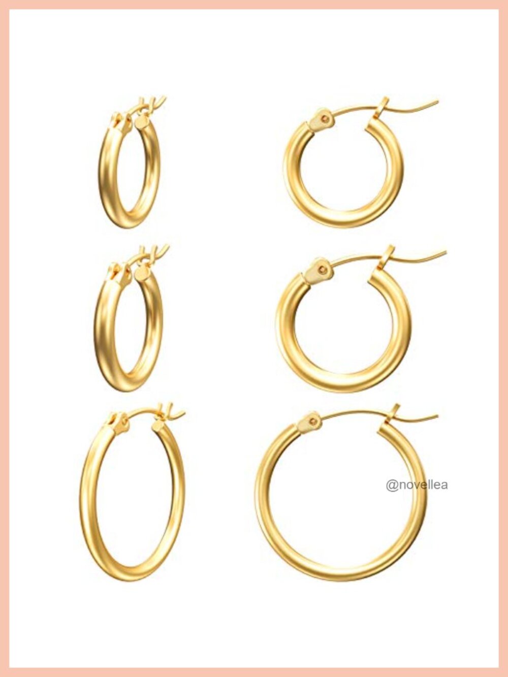 14K Gold Plated Hoop Earrings for Women Hypoallergenic Lightweight